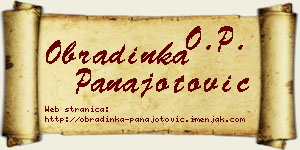 Obradinka Panajotović vizit kartica